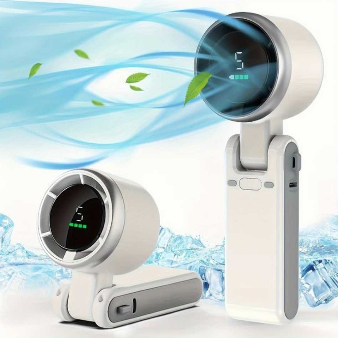 High-Speed,Turbo,Mini,Fan,-,5-Speed,Powerful,Handheld,&,Neck,Fan,with,Brushless,Motor,for,Ultimate,Portable,Cooling